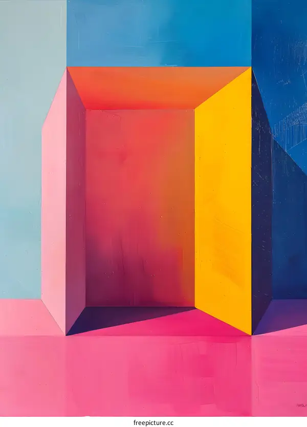 Colorful 3D Geometric Shapes Painting