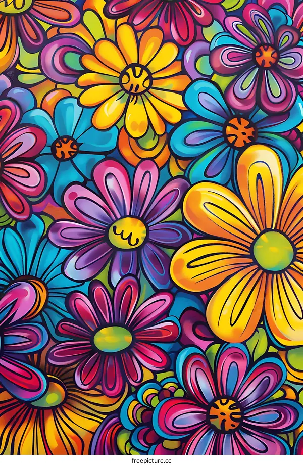 Colorful Flower Pattern Illustration