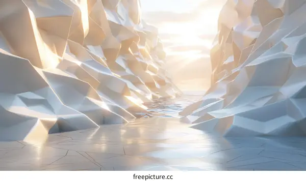 Abstract Geometric Canyon Scene