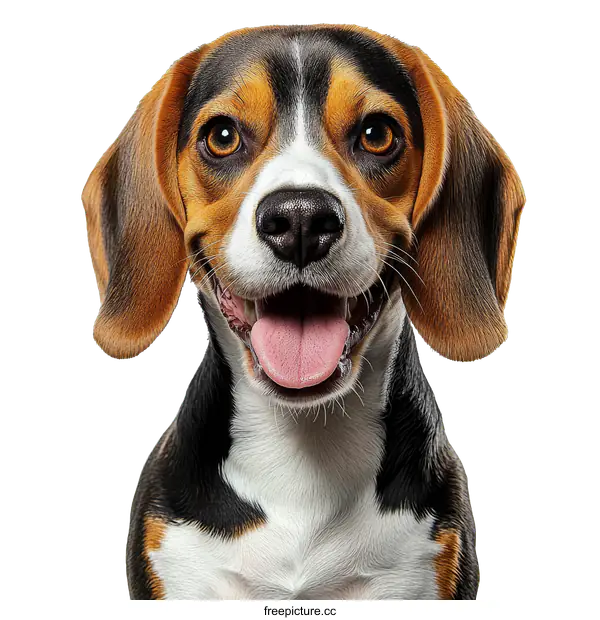 [Transparent Background PNG]Close Up Portrait of a Beagle Dog