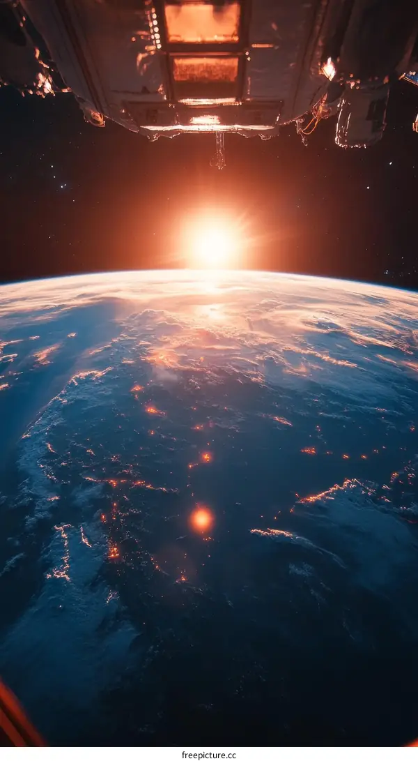 Earth Sunrise from Space Station