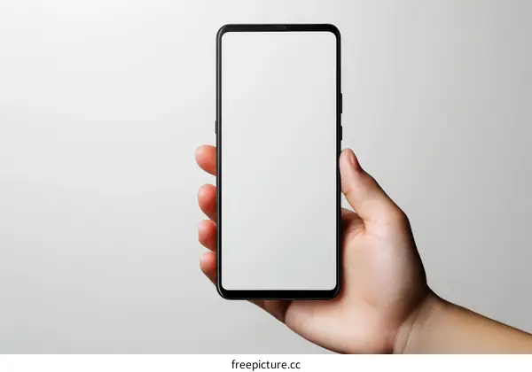 Hand Holding Modern Smartphone Mockup