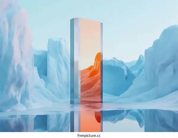 Abstract Minimalist Landscape with a Portal