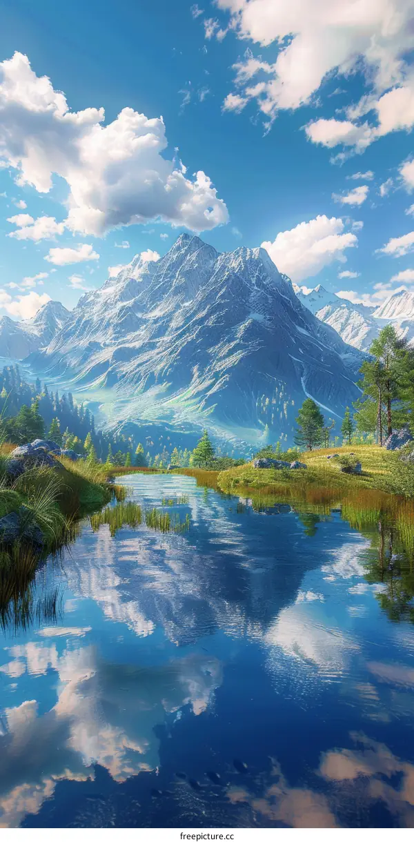 Majestic Mountain Scenery Reflected in a Serene Lake