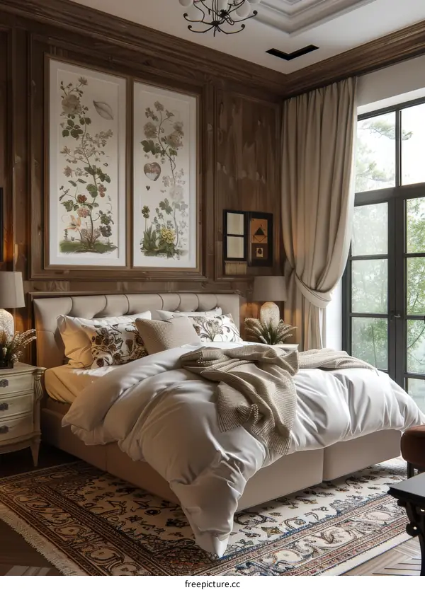 Elegant Bedroom Interior Design Illustration