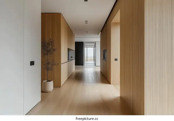 Modern Wooden Interior Corridor Design