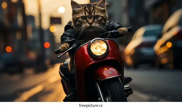 A Feline on a Motorcycle Adventure