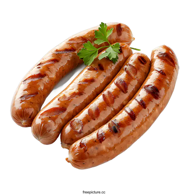 [Transparent Background PNG]Grilled Sausages on White Background