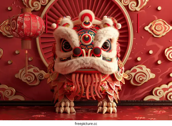 Chinese New Year Lion Dance Figurine Design