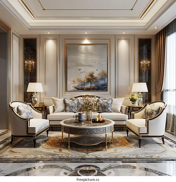 Chinese style luxury living room