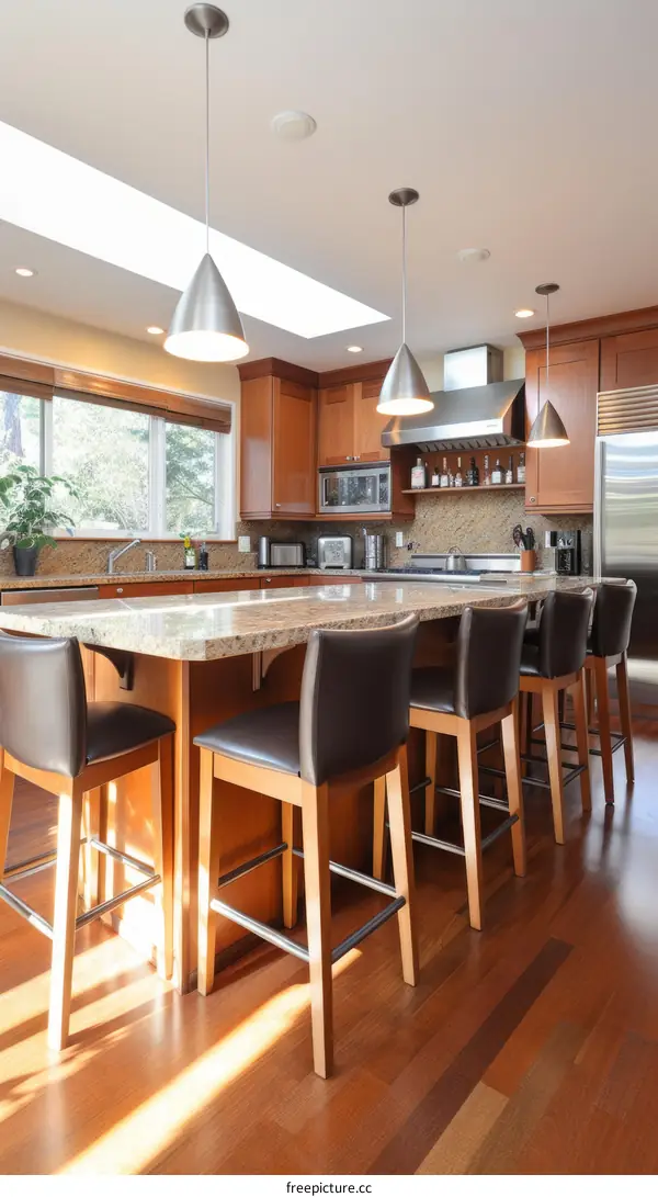 Kitchen island with seating for six