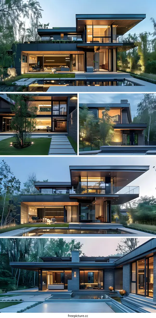 Modern Minimalist House Design with Large Windows