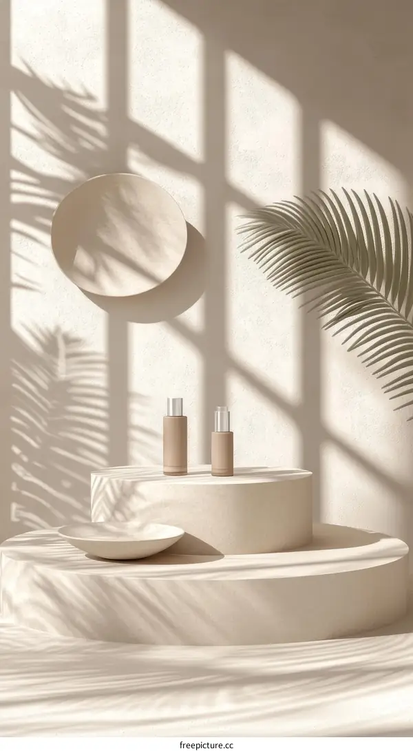 Beige Aesthetic Product Display Illustration