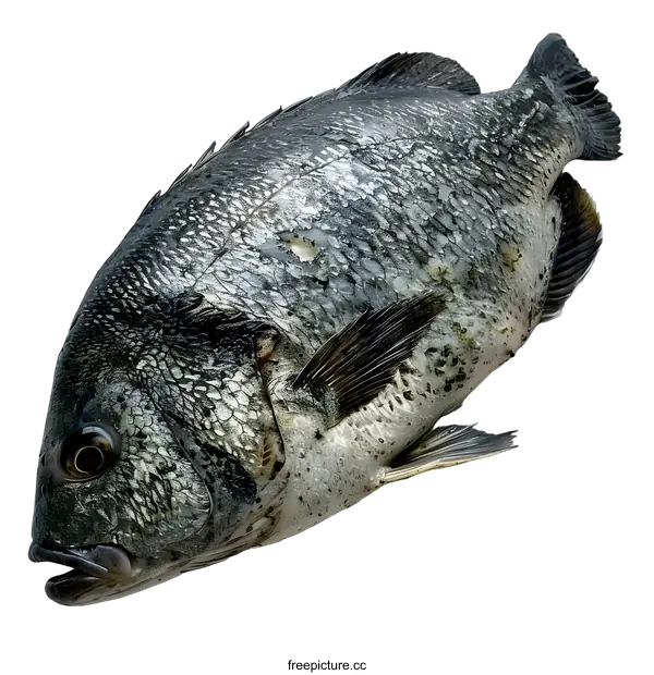 [Transparent Background PNG]Fresh Black Fish on White Background