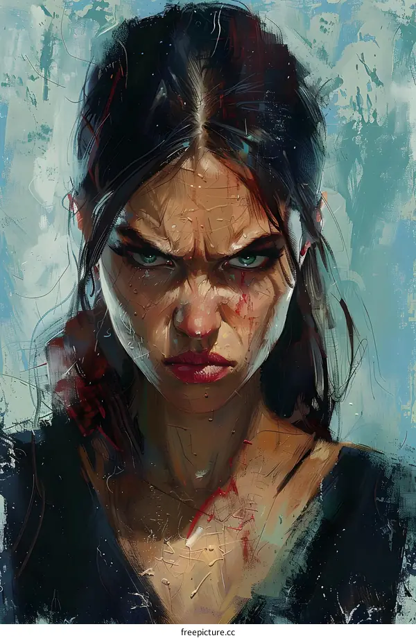 portrait of a woman with scars on her face