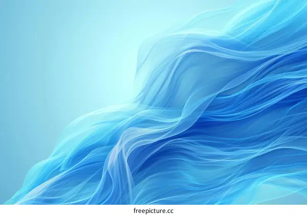 Blue abstract background with smooth and soft folds