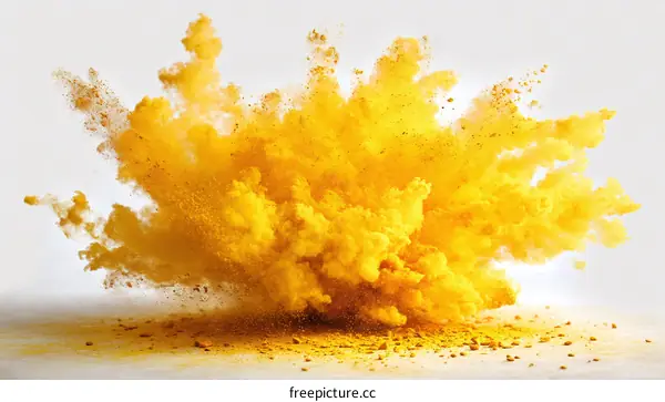 Explosion of Yellow Powder Abstract Photography