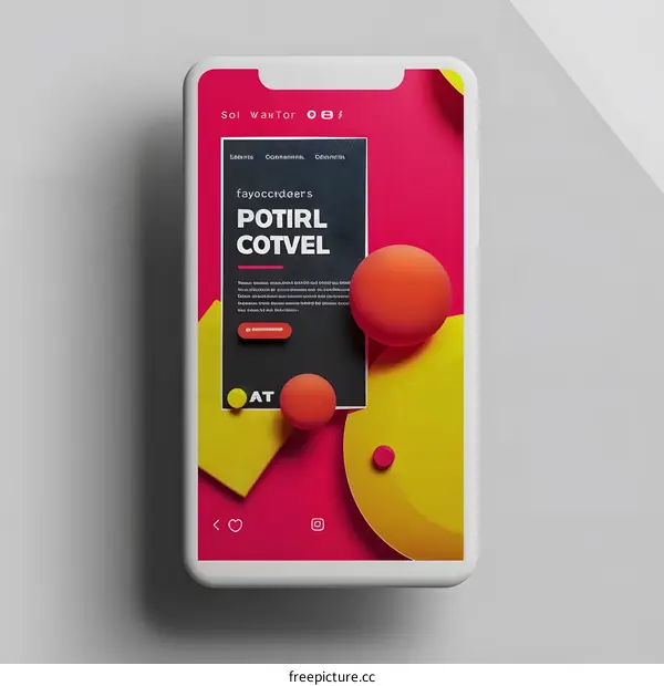 Mobile Phone Screen with Abstract Design