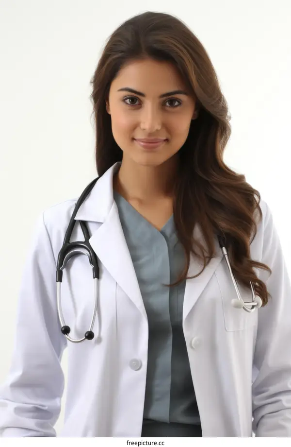 Portrait of a young female doctor smiling