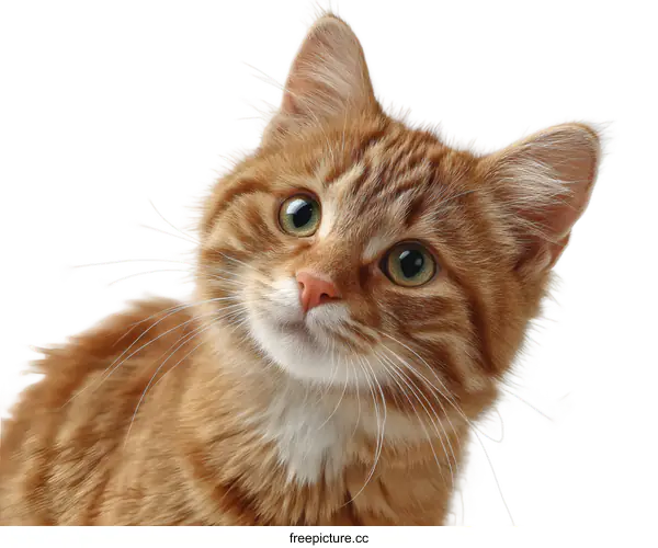 [Transparent Background PNG]Cute Ginger Kitten Close-up Portrait