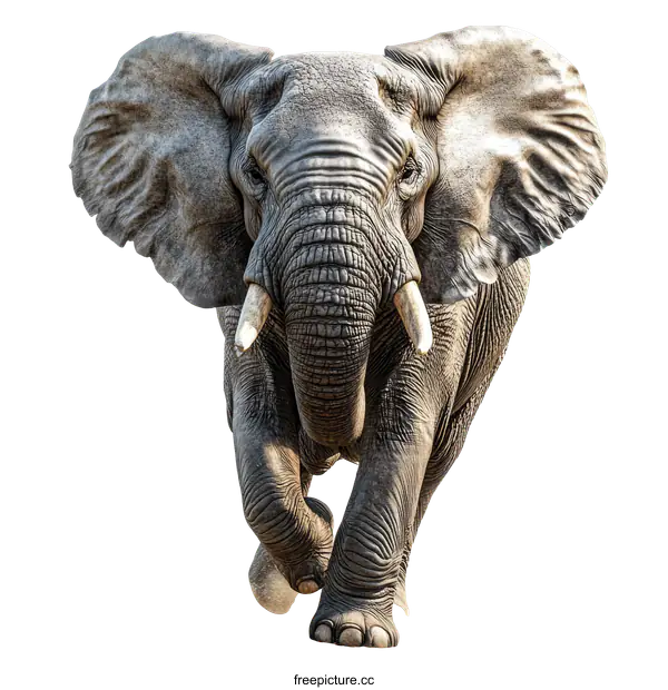 [Transparent Background PNG]Powerful Elephant in Full Sprint
