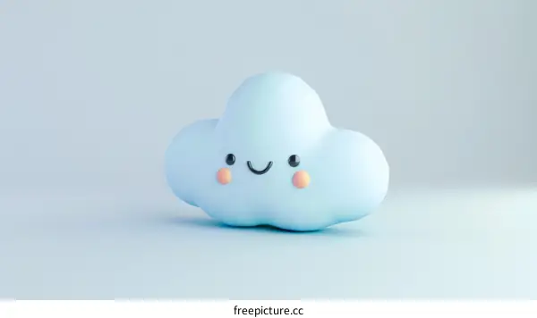 A cute 3D cloud with a smiley face