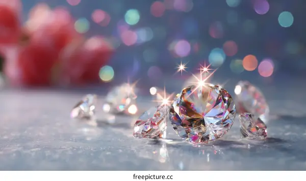 Sparkling Diamonds on a Light Grey Surface