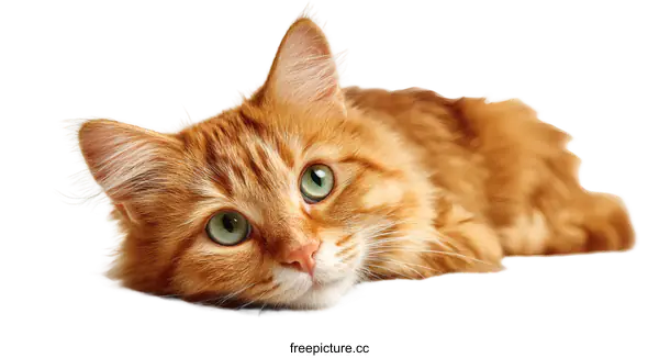 [Transparent Background PNG]Close Up of a Ginger Cat Relaxing