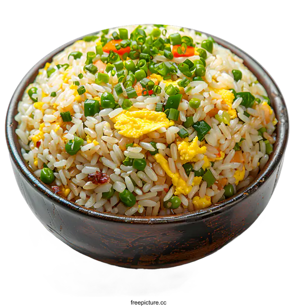 [Transparent Background PNG]Bowl of Fried Rice with Vegetables