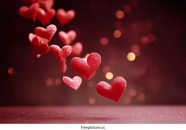 Falling Hearts Valentines Day Background