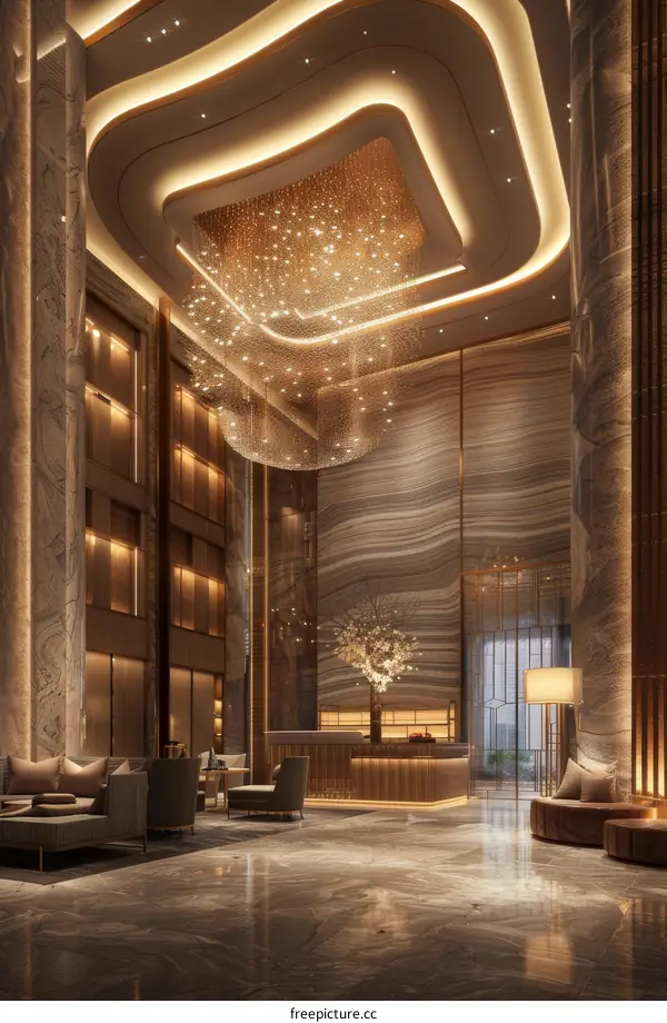 Contemporary Luxurious Hotel Lobby Interior Architectural Design