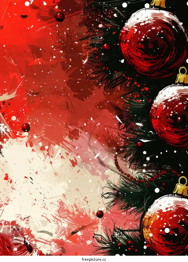 Red and White Christmas Ornament Background