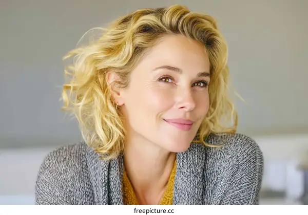 Portrait of a  Smiling Blonde Woman