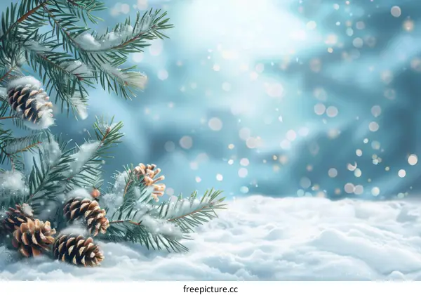 Enchanted Winter Wonderland with Fir Cones and Branches