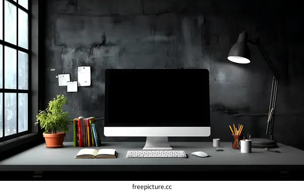 Modern Dark Workspace Interior Design