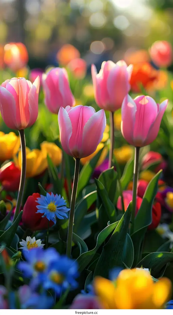 A field of tulips in full bloom