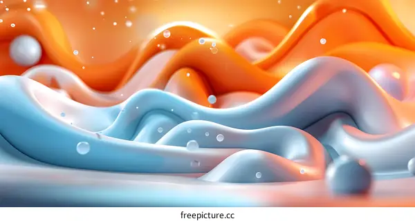 Colorful liquid flowing in abstract motion