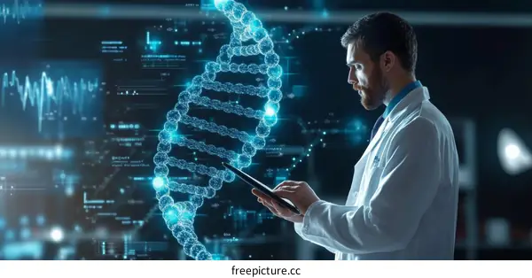 Medical Scientist Analyzing DNA Structure
