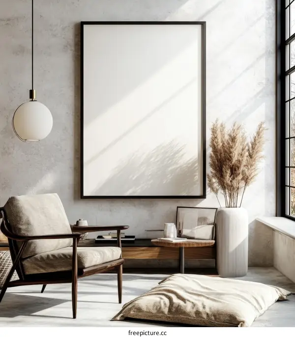 Modern Interior Design with Blank Frame