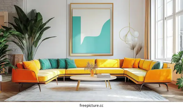 Modern Living Room Interior Design Illustration