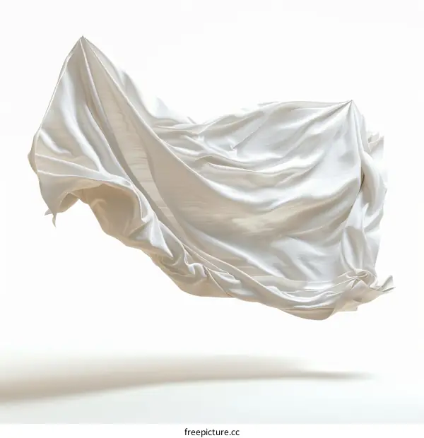 White Fabric Floating in the Air: Abstract Texture and Movement