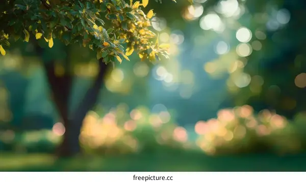 Blurred Park Scene in Sunlight