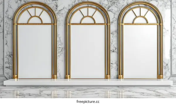 Luxury Marble Interior Design with Golden Archways