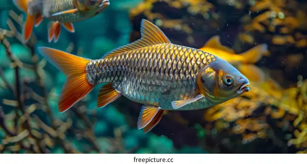 Close-up photography of a goldfish