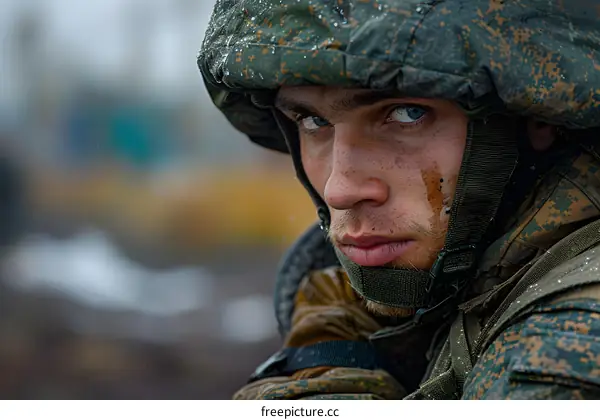 Portrait of a young soldier