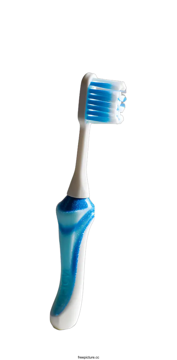 [Transparent Background PNG]Blue and White Toothbrush on White Background