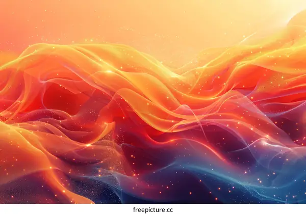 Wavy Orange and Blue Abstract