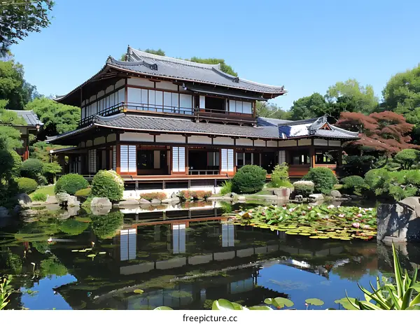 Japanese traditional house and garden