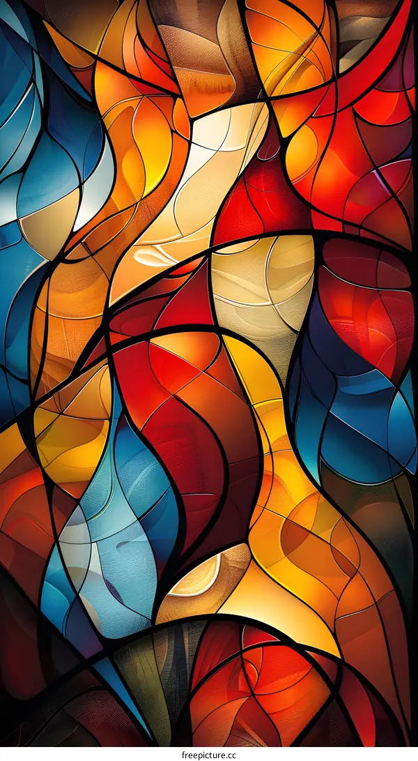 Abstract Stained Glass Window Design
