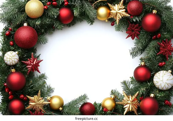 Christmas Wreath Decorated with Ornaments